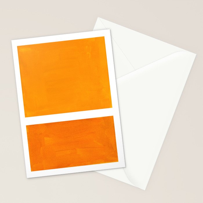 Antique Yellow  & Yellow Ochre Mid Century Modern Abstract Minimalist Rothko Color Field Squares Stationery Card Gallery Image 2