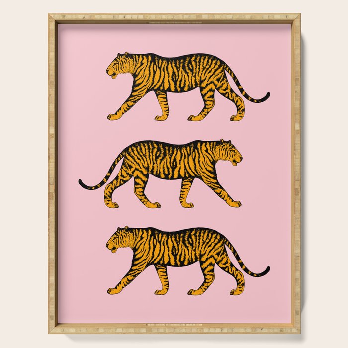 Tigers (Pink and Marigold) Serving Tray Gallery Image 1