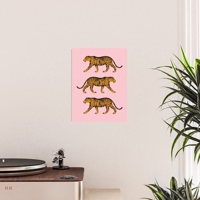 Tigers (Pink and Marigold) Poster Gallery Image 2