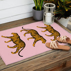 Tigers (Pink and Marigold) Outdoor Rug Gallery Image 2