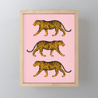 Tigers (Pink and Marigold) Mini Art Print Gallery Image 1