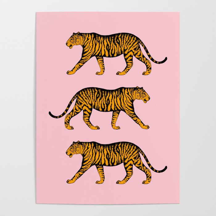 Tigers (Pink and Marigold) Poster Gallery Image 4