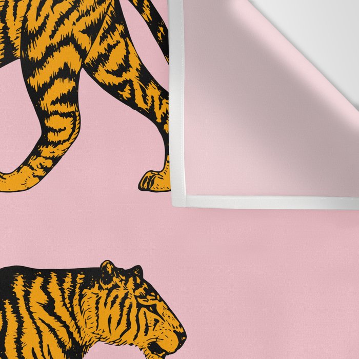 Tigers (Pink and Marigold) Wall Tapestry Gallery Image 3