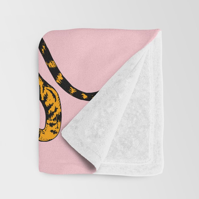 Tigers (Pink and Marigold) Throw Blanket Gallery Image 3