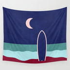 LANDSHAPES - Beach - night Wall Tapestry Gallery Image 4