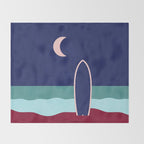 LANDSHAPES - Beach - night Throw Blanket Gallery Image 2