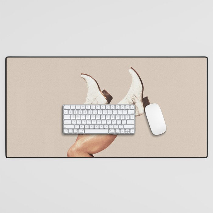 These Boots - Neutral Beige Desk Mat Gallery Image 1