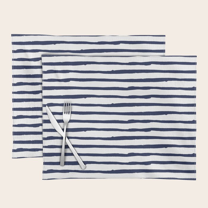 Navy Blue Stripes on White Placemat Gallery Image 1