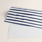Navy Blue Stripes on White Wrapping Paper Gallery Image 2