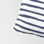 Navy Blue Stripes on White Pillow Sham Gallery Image 4