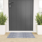 Navy Blue Stripes on White Welcome Mat Gallery Image 3