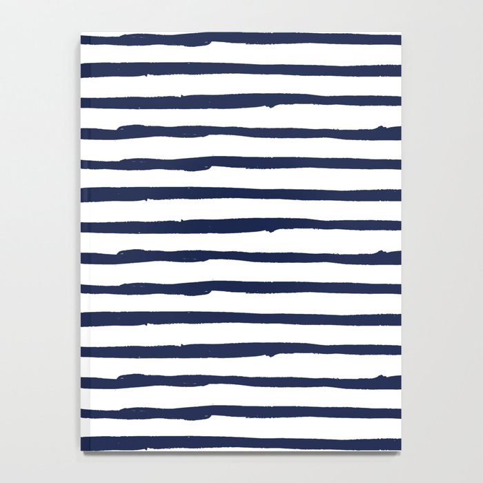 Navy Blue Stripes on White Notebook Gallery Image 4