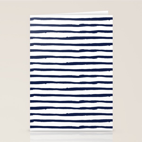 Navy Blue Stripes on White Stationery Card Gallery Image 1