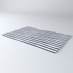 Navy Blue Stripes on White Rug Gallery Image 3