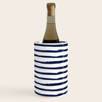 Navy Blue Stripes on White Wine Chiller Gallery Image 1