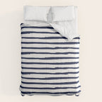 Navy Blue Stripes on White Comforter Gallery Image 6