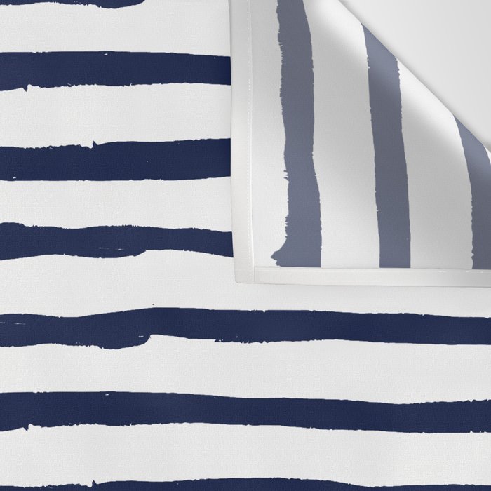 Navy Blue Stripes on White Wall Tapestry Gallery Image 3