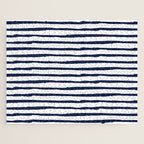 Navy Blue Stripes on White Jigsaw Puzzle Gallery Image 1