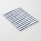Navy Blue Stripes on White Notebook Gallery Image 3