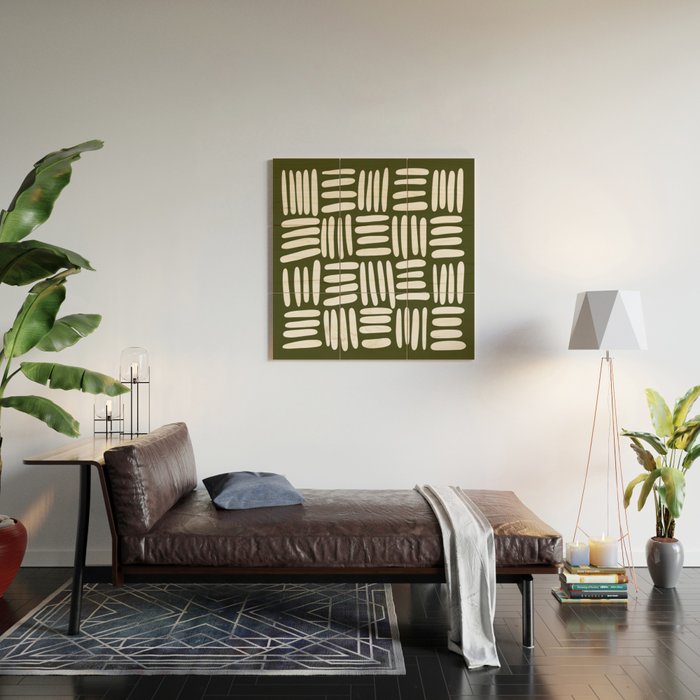 Boho (Olive Green) Wood Wall Art Gallery Image 2