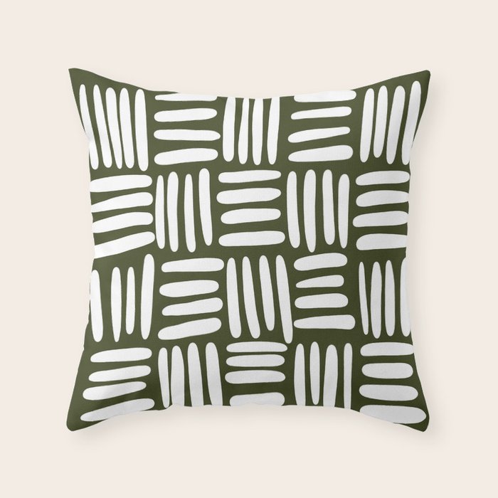 Boho (Olive Green) Throw Pillow Gallery Image 6
