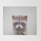 Raccoon - Colorful Throw Blanket Gallery Image 2
