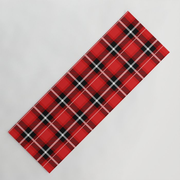 Red + Black Plaid Yoga Mat Gallery Image 1