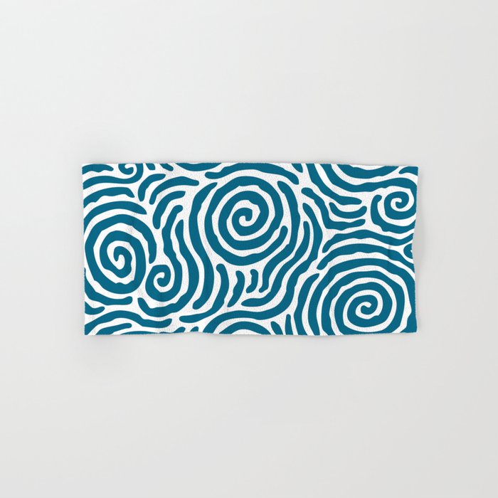 Ripple Effect Pattern Peacock Blue Towels Gallery Image 1