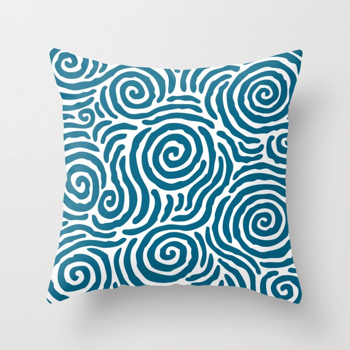 Ripple Effect Pattern Peacock Blue Throw Pillow Gallery Image 6