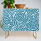 Ripple Effect Pattern Peacock Blue Credenza Gallery Image 1