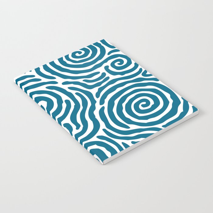 Ripple Effect Pattern Peacock Blue Notebook Gallery Image 1