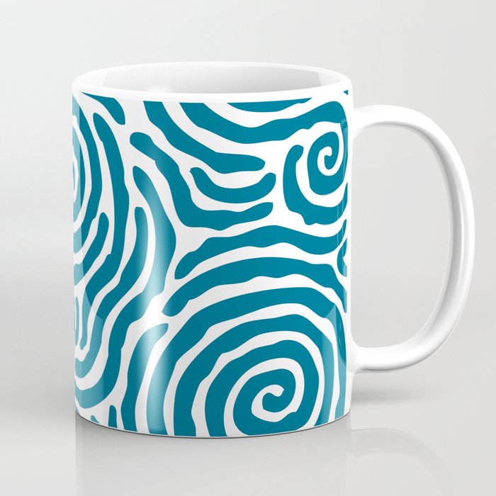 Ripple Effect Pattern Peacock Blue Coffee Mug Gallery Image 1