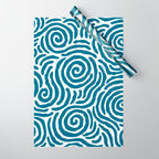 Ripple Effect Pattern Peacock Blue Wrapping Paper Gallery Image 1