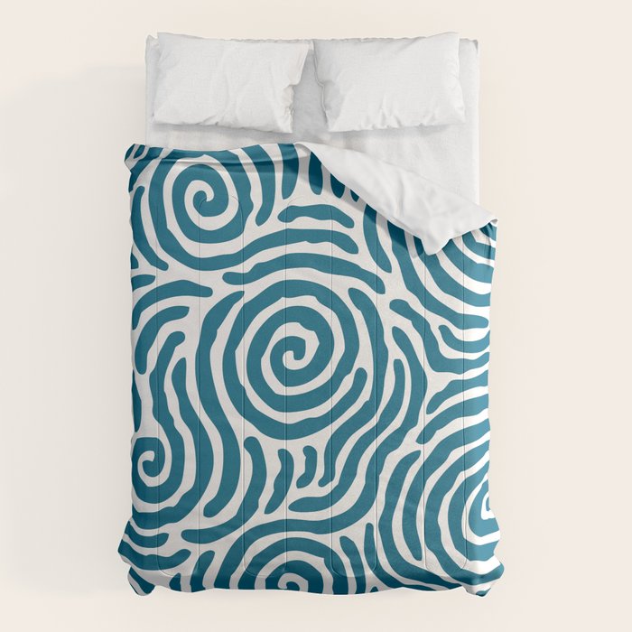 Ripple Effect Pattern Peacock Blue Comforter Gallery Image 6