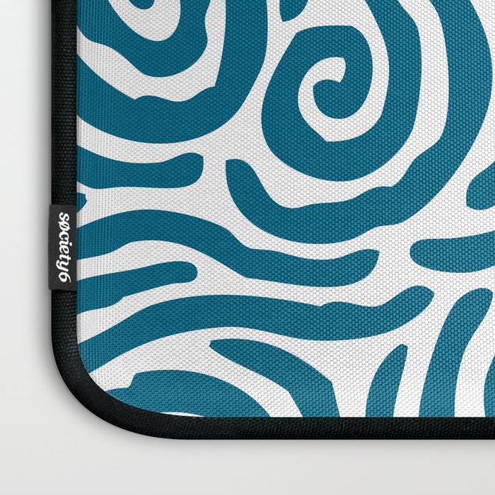 Ripple Effect Pattern Peacock Blue Laptop Sleeve Gallery Image 3
