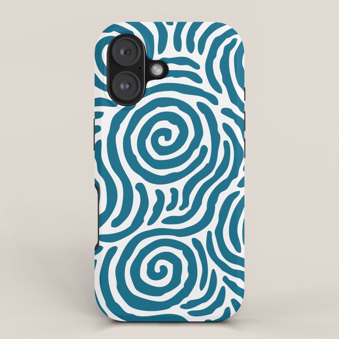 Ripple Effect Pattern Peacock Blue iPhone Case Gallery Image 1