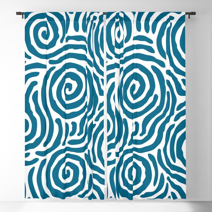 Ripple Effect Pattern Peacock Blue Window Curtain Gallery Image 5