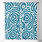 Ripple Effect Pattern Peacock Blue Window Curtain Gallery Image 5