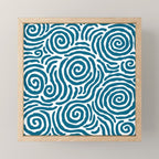 Ripple Effect Pattern Peacock Blue Mini Art Print Gallery Image 1
