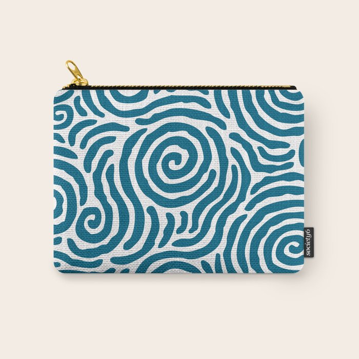 Ripple Effect Pattern Peacock Blue Carry All Pouch Gallery Image 1
