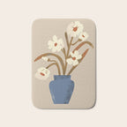 White flower in a blue vase Bath Mat Gallery Image 1