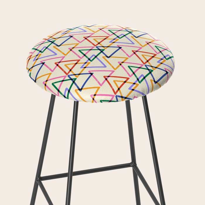 Colorful Triangle Stamp Pattern Stool Gallery Image 2
