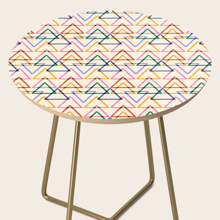 Colorful Triangle Stamp Pattern Side Table Gallery Image 2