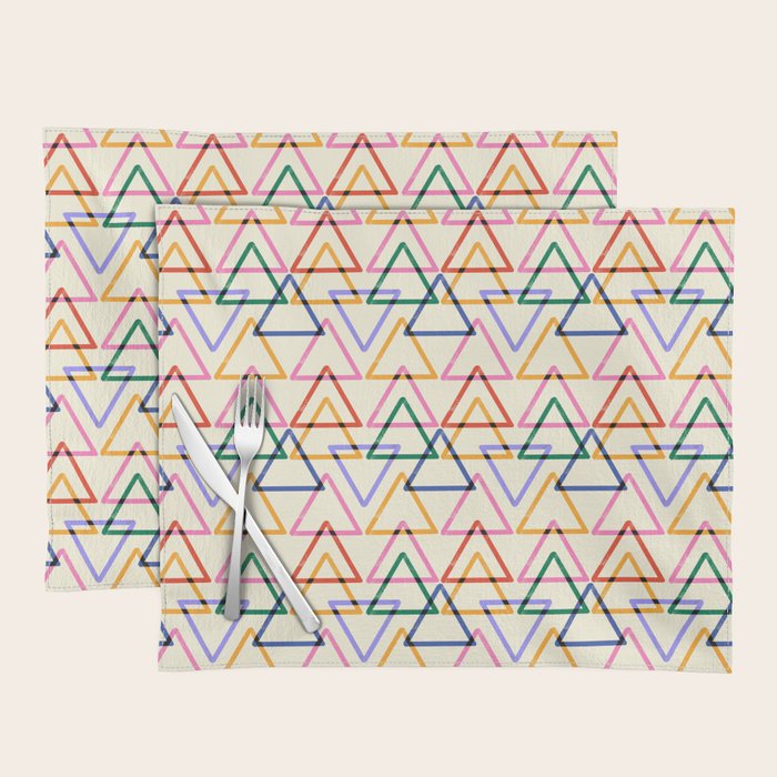 Colorful Triangle Stamp Pattern Placemat Gallery Image 1