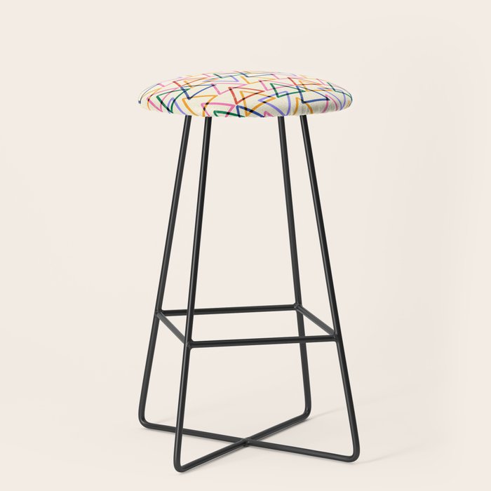 Colorful Triangle Stamp Pattern Stool Gallery Image 1
