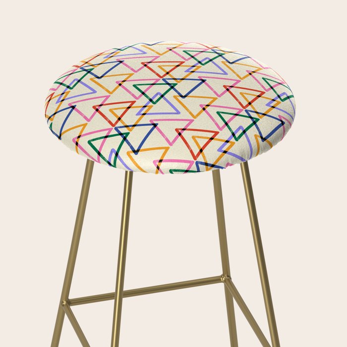 Colorful Triangle Stamp Pattern Stool Gallery Image 2