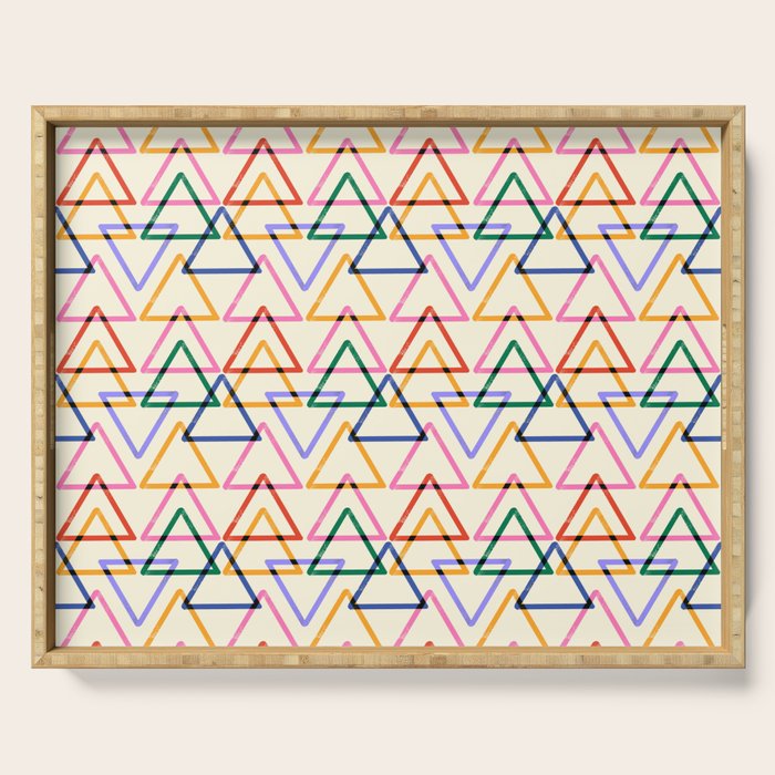 Colorful Triangle Stamp Pattern Serving Tray Gallery Image 1
