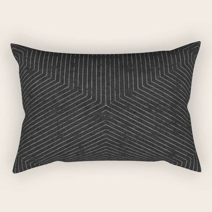 boho hexagon stripes - charcoal Rectangular Pillow Gallery Image 1
