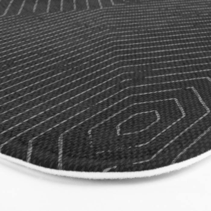 boho hexagon stripes - charcoal Bath Mat Gallery Image 3