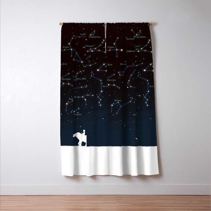 Falling star constellation Window Curtain Gallery Image 3